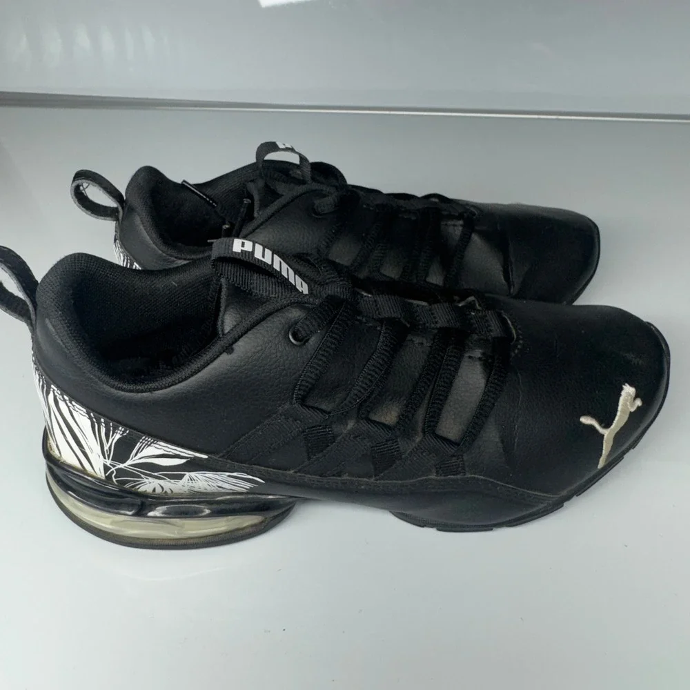 Puma Riaze Prowl Palm Athletic Shoes Sneakers‎ Women's Size 6 Black & White
